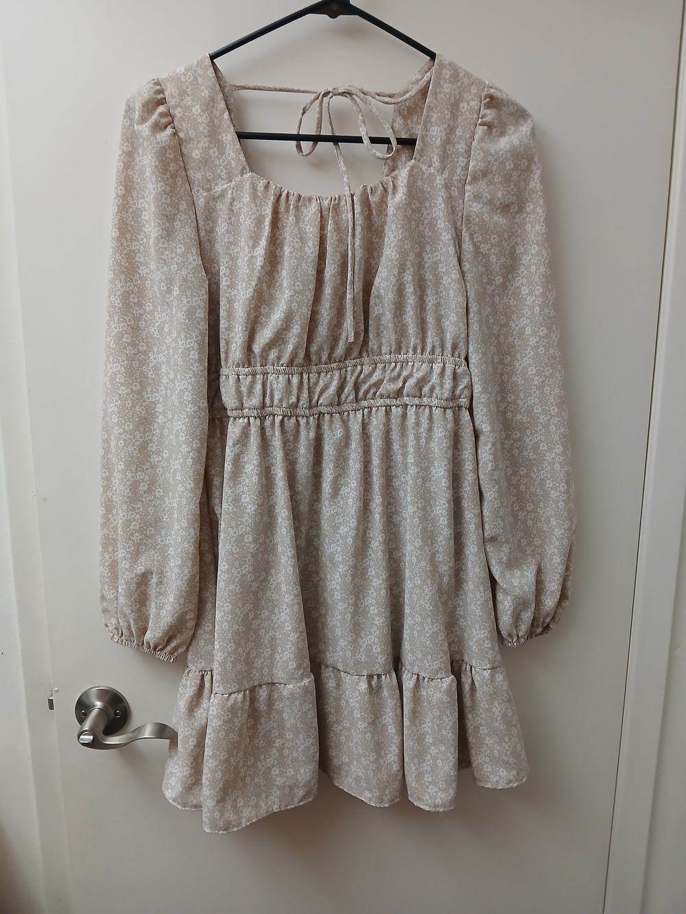 Altar'd State Cream Floral Long-Sleeve Dress